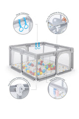 Original Playard Plus Güvenli Bebek Ve Çocuk Oyun Alanı Oyun Parkı 120x120 Oyun Matı Ve Topları