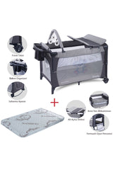 Sleep Side Play Anne Yanı Park Yatak Sallanır Cibinlikli Oyun Parkı Beşik 70X110 Cm Yatak Hediyeli