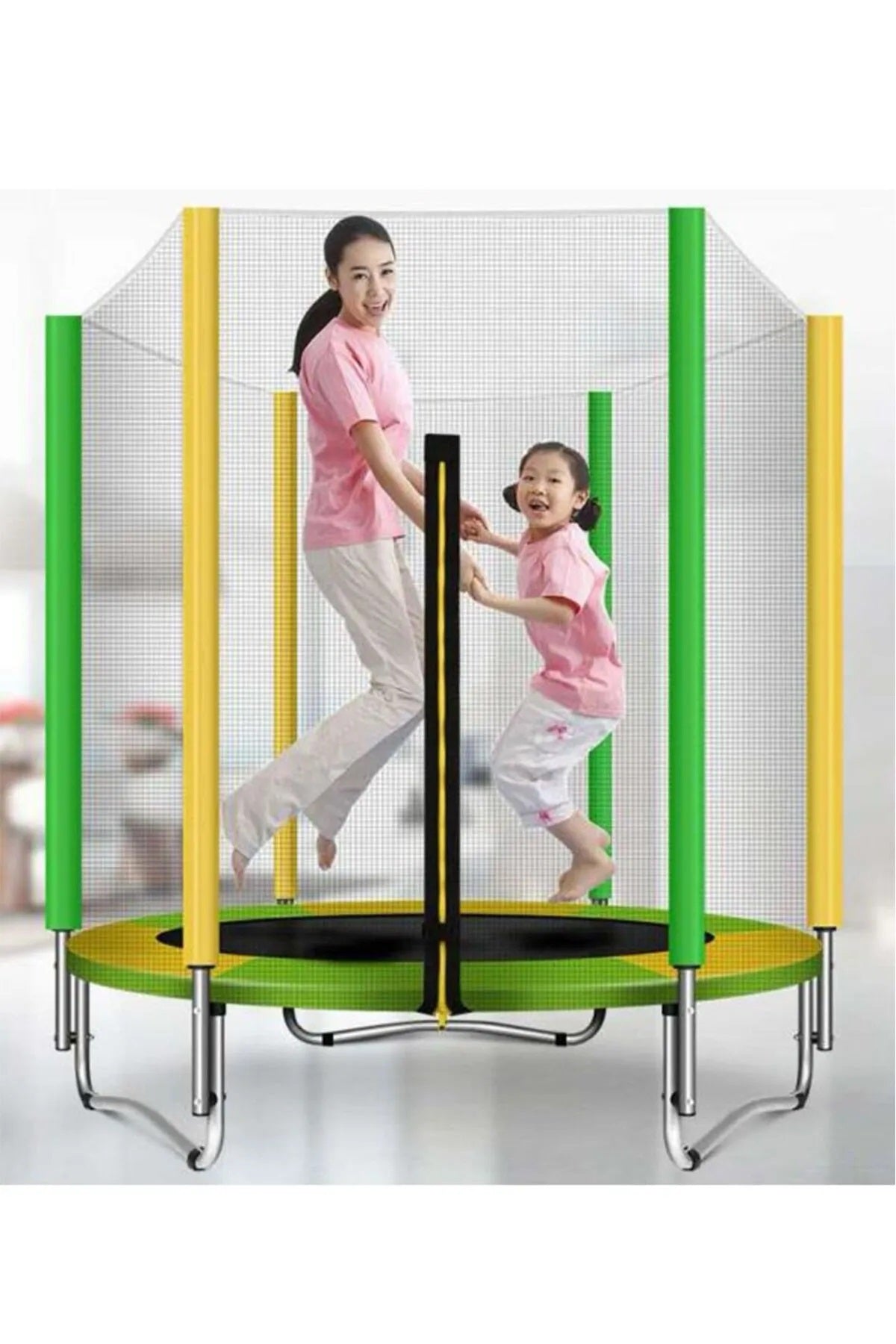 Hepitop 140 Cm Ev Ve Bahçe Tipi File Korumalı Büyük Boy Fileli Çocuk Oyun Alanı Trambolini