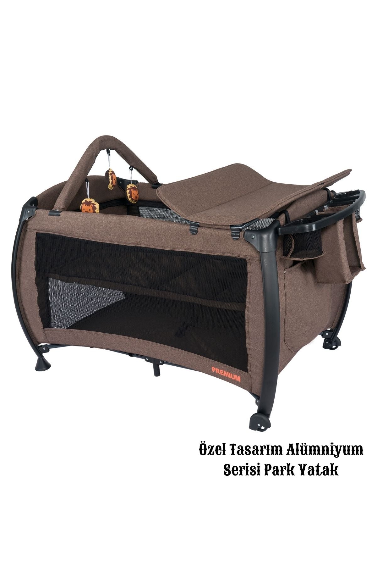 Maccon Prime Alüminyum Kasa Park Yatak Sallanır Cibinlikli Oyun Parkı Beşik 70X110 Cm