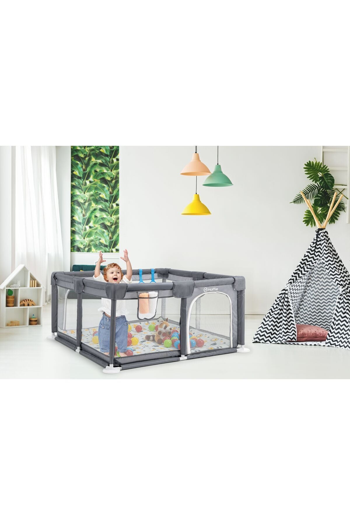 Original Playard Plus Güvenli Bebek Ve Çocuk Oyun Alanı Oyun Parkı 120x120 Oyun Matı Ve Topları