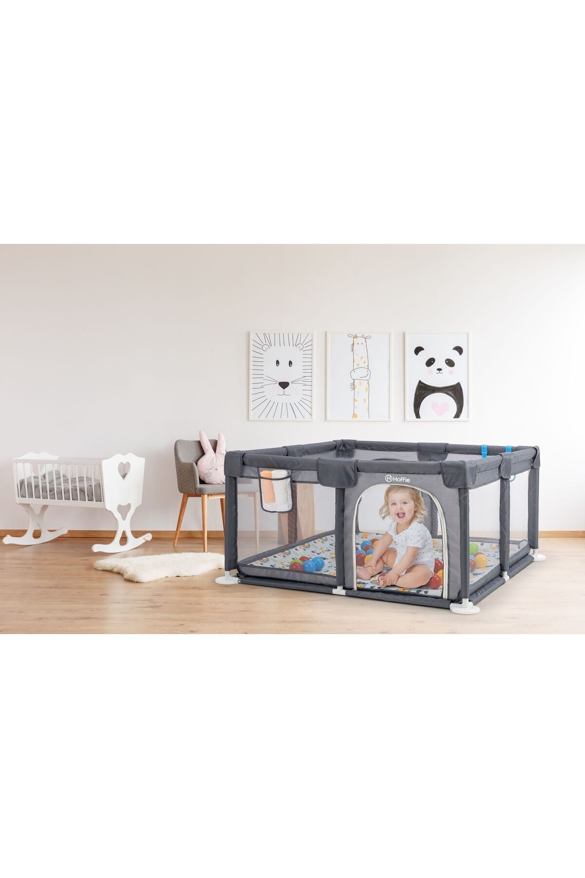 Original Playard Plus Güvenli Bebek Ve Çocuk Oyun Alanı Oyun Parkı 120x120 Oyun Matı Ve Topları