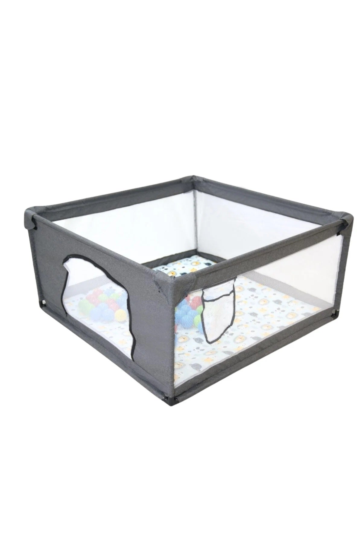 Premio Keten Güvenli Bebek Ve Çocuk Oyun Alanı Oyun Parkı 120x120 Oyun Matı Ve Topları