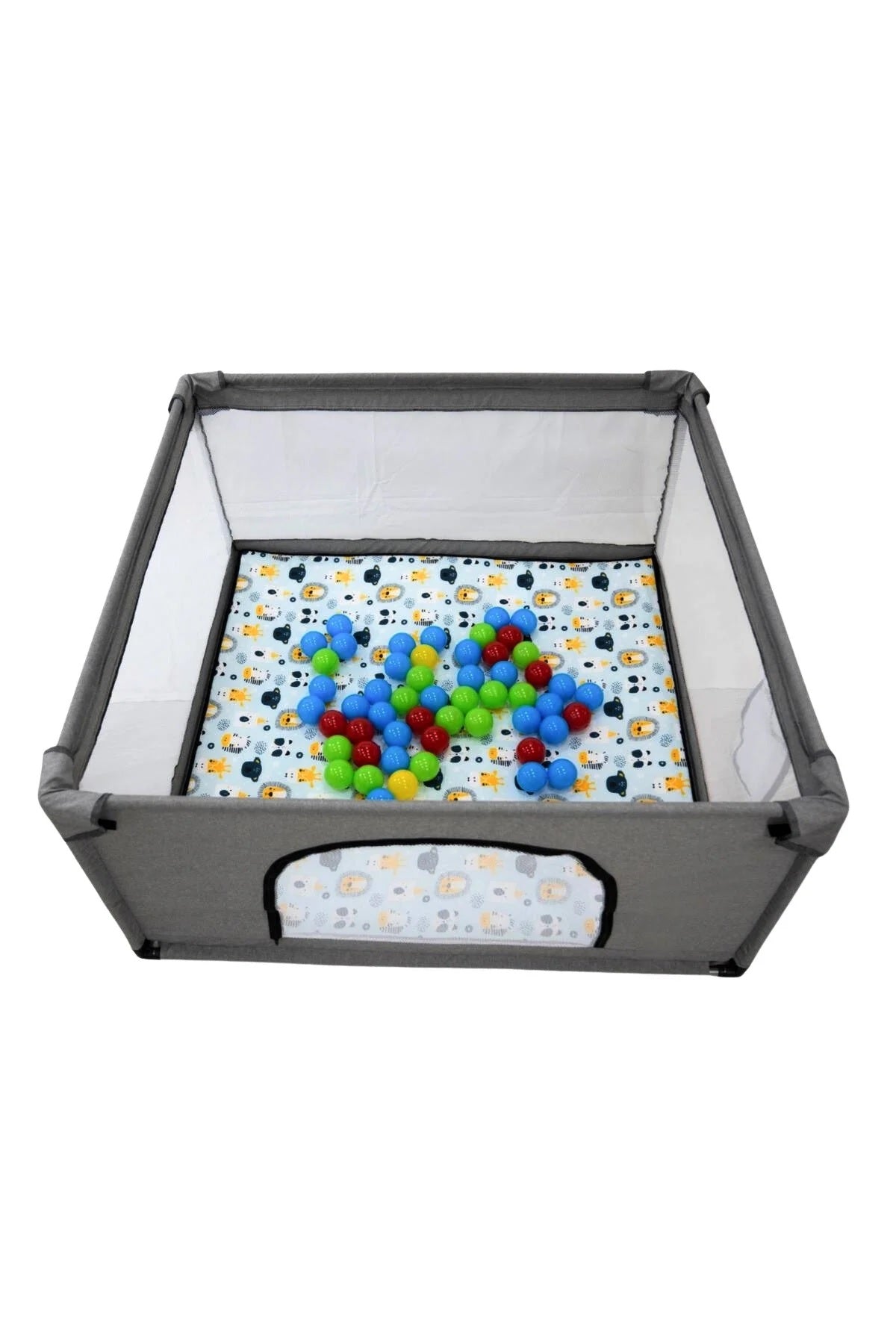 Premio Keten Güvenli Bebek Ve Çocuk Oyun Alanı Oyun Parkı 120x120 Oyun Matı Ve Topları
