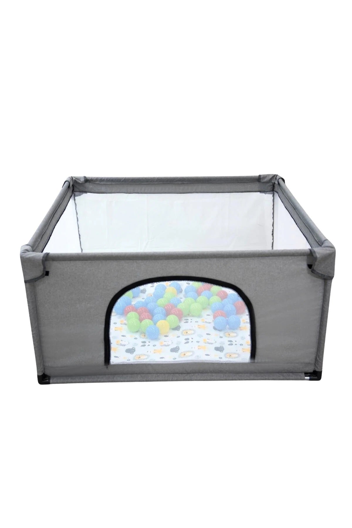 Premio Keten Güvenli Bebek Ve Çocuk Oyun Alanı Oyun Parkı 120x120 Oyun Matı Ve Topları
