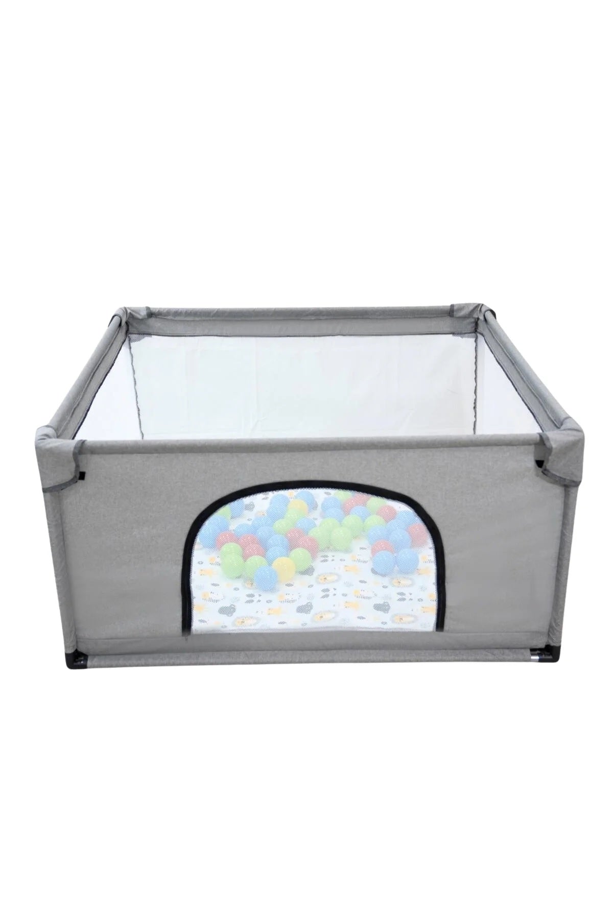 Premio Keten Güvenli Bebek Ve Çocuk Oyun Alanı Oyun Parkı 120x120 Oyun Matı Ve Topları