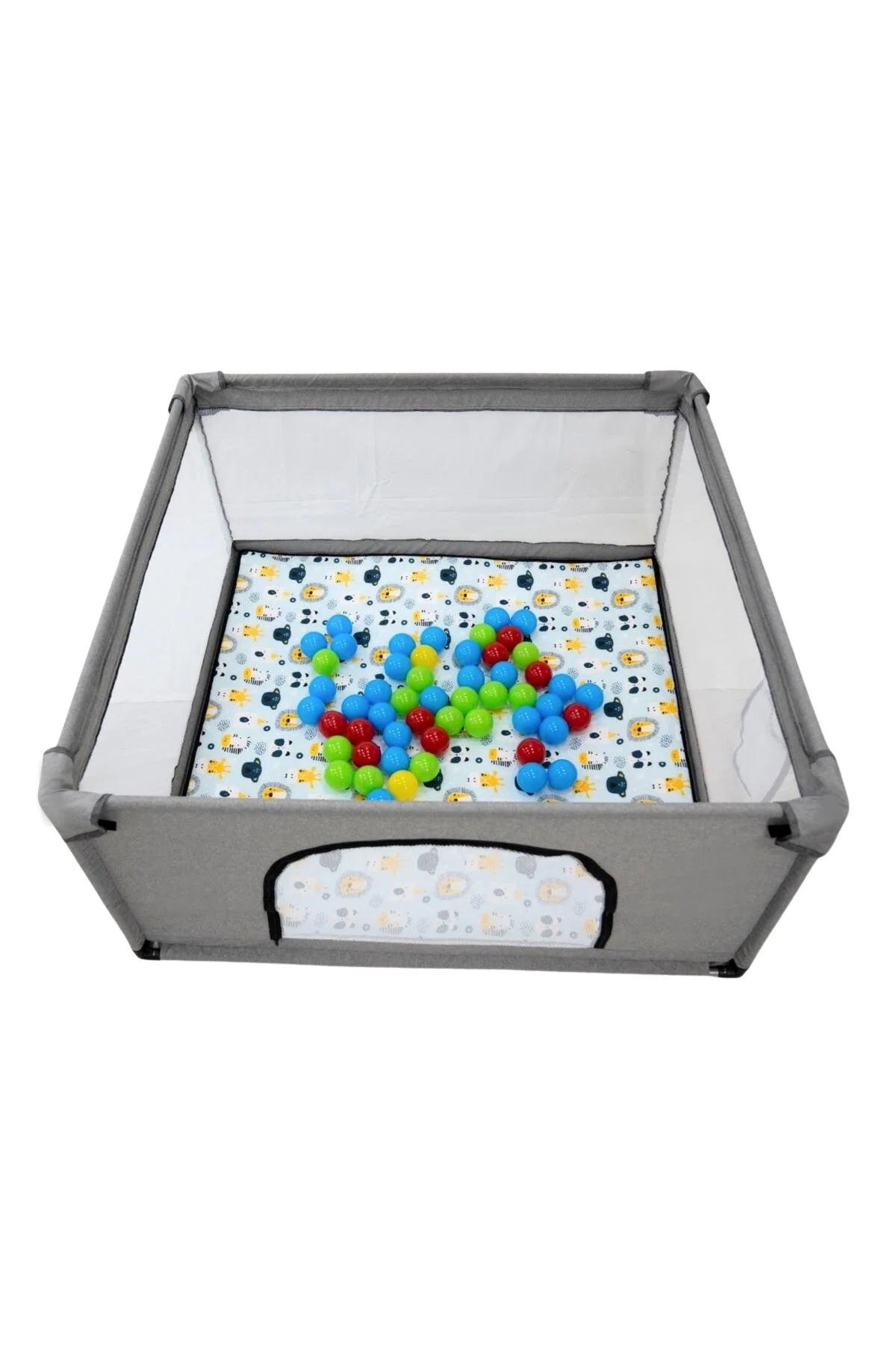 Premio Keten Güvenli Bebek Ve Çocuk Oyun Alanı Oyun Parkı 120x120 Oyun Matı Ve Topları