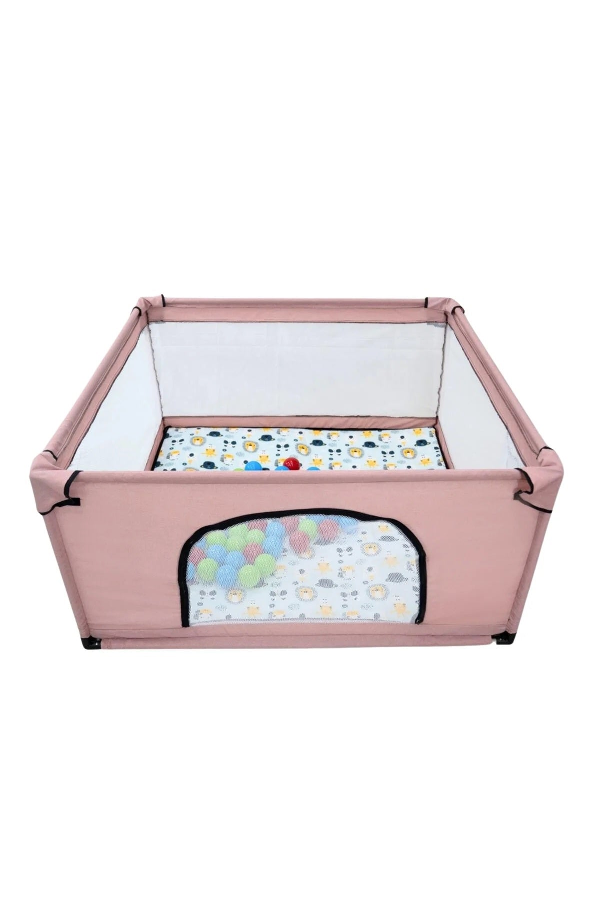 Premio Keten Güvenli Bebek Ve Çocuk Oyun Alanı Oyun Parkı 120x120 Oyun Matı Ve Topları